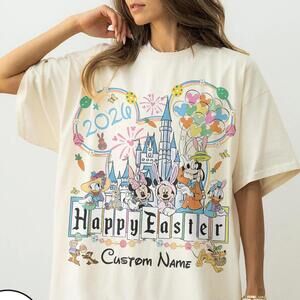 Personalized Disney Easter Shirt, Mickey And Friends Bunny Rabbit Easter